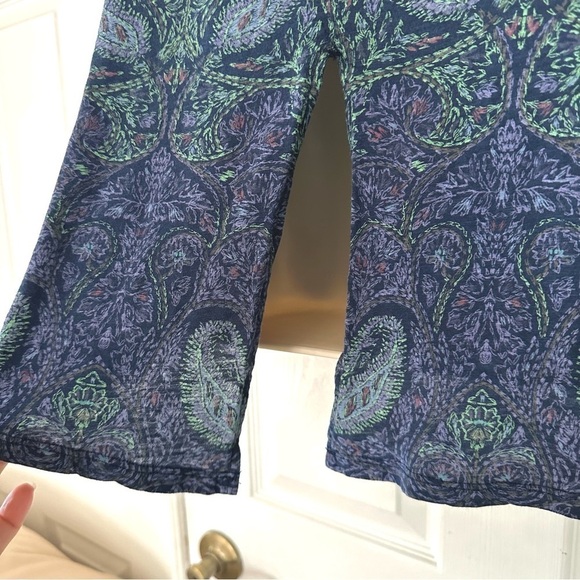 Lucky Brand Blue Paisley Split Back Short Sleeve Tee Shirt 1X - Picture 4 of 5